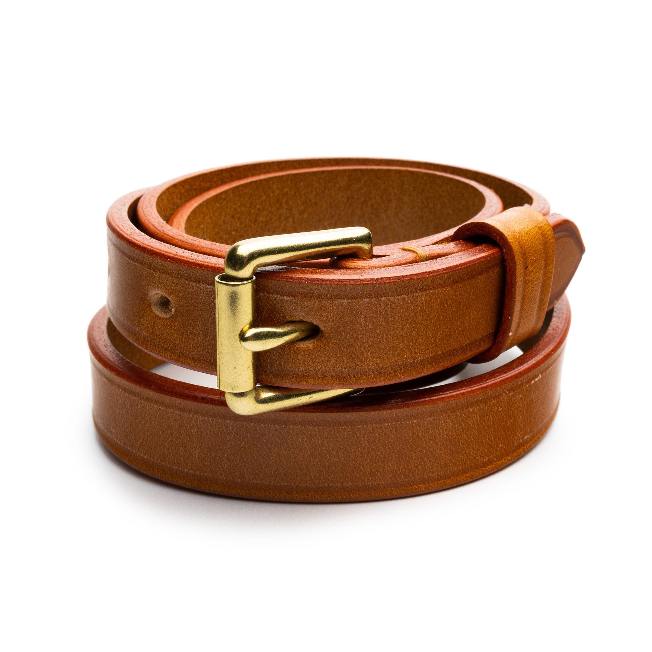 Allevol Narrow Belt Light Havana x Brass-Belt-Clutch Cafe