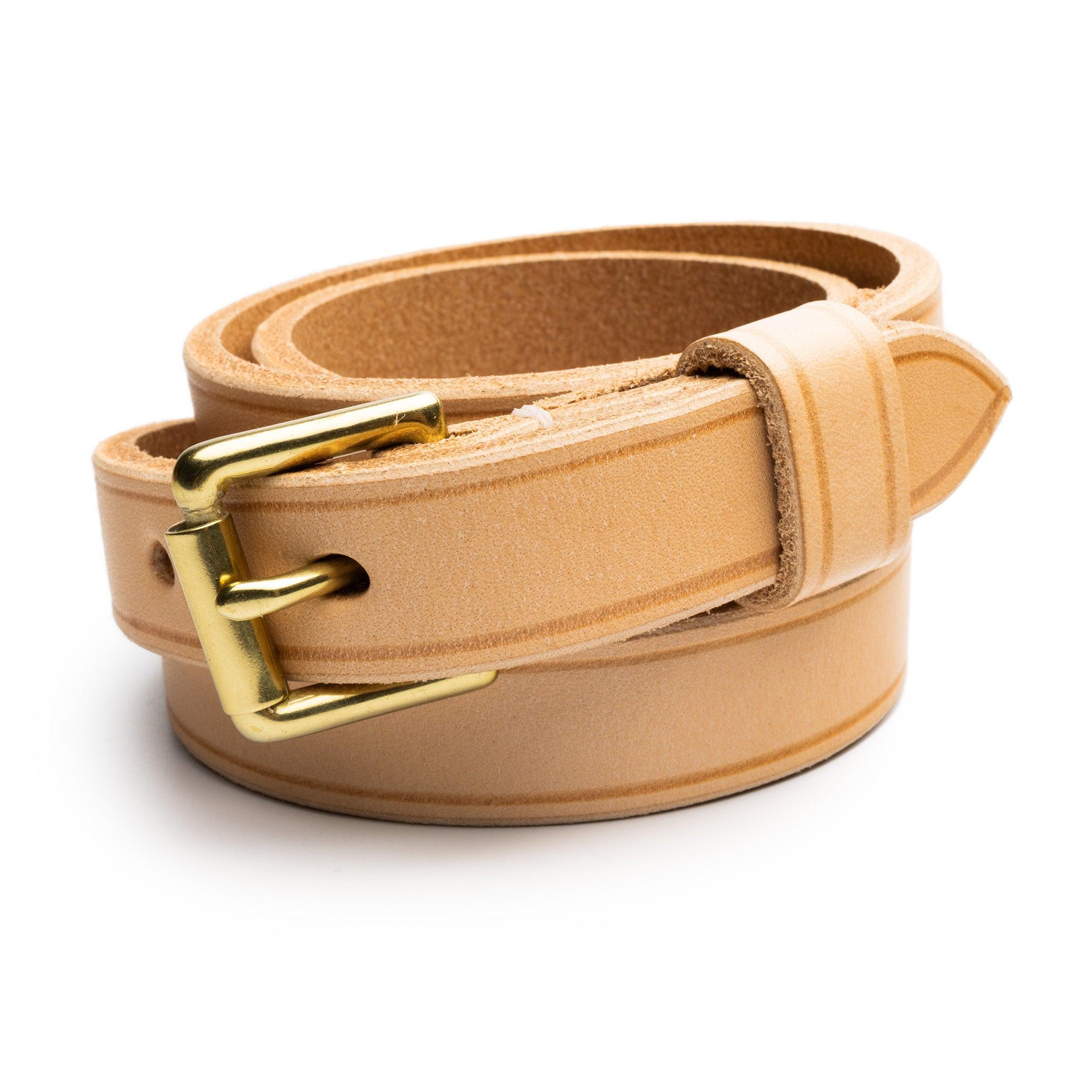 Allevol Narrow Belt Natural x Brass-Belt-Clutch Cafe