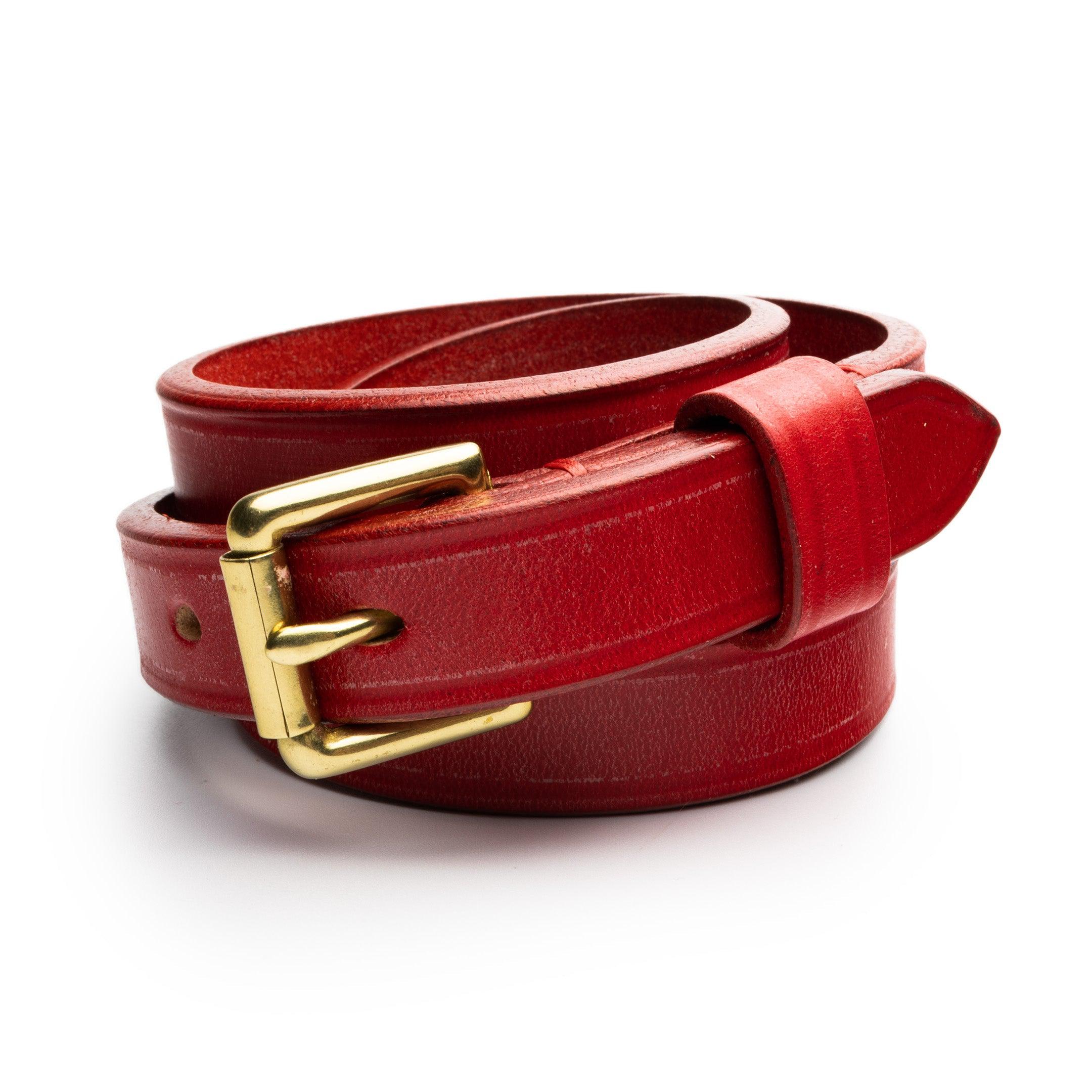 Allevol Narrow Belt Red x Brass-Belt-Clutch Cafe