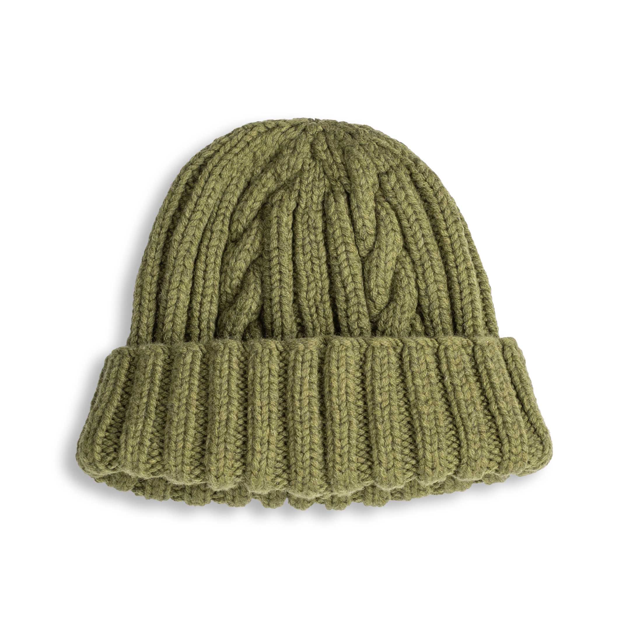 Allevol x Inverallan 22F Rib & Cable Hat Merino Lambswool Dark Apple-Hat-Clutch Cafe
