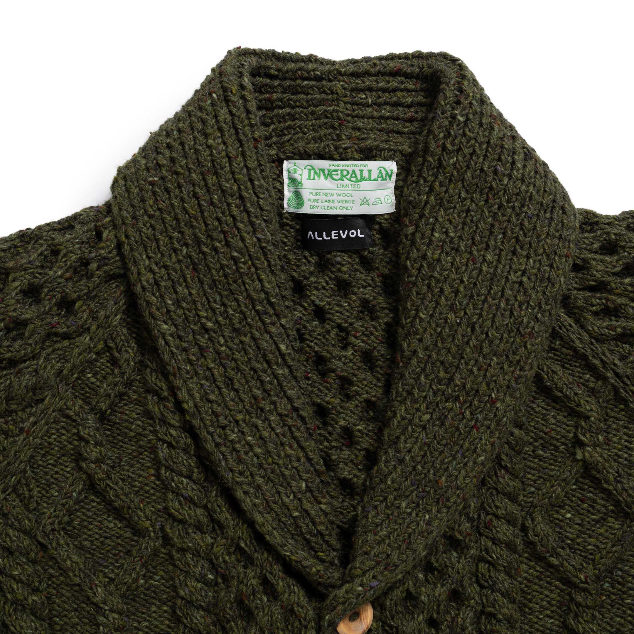 Allevol x Inverallan 6A Long Shawl Collar Mohair Tweed Oak-Knitwear-Clutch Cafe