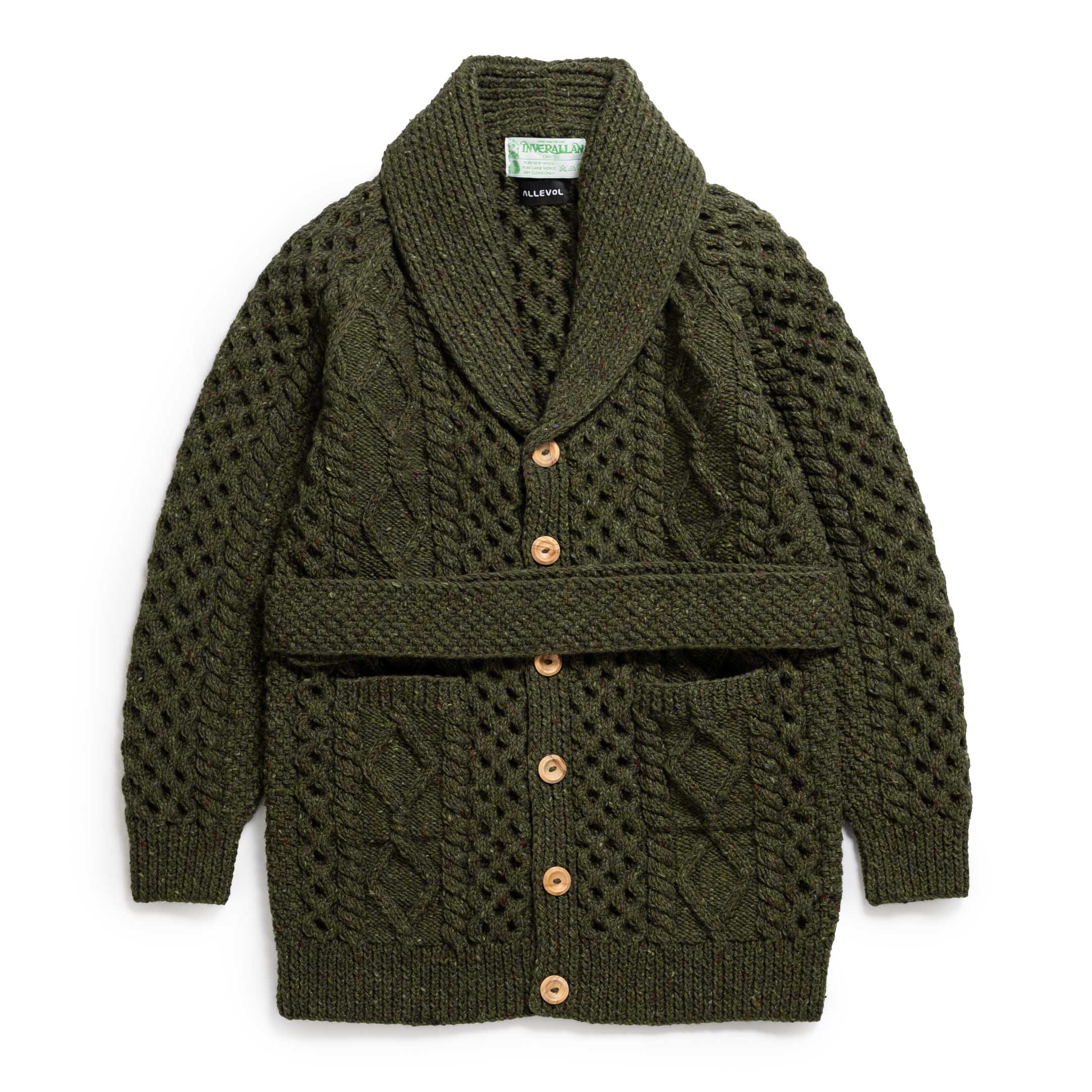 Allevol x Inverallan 6A Long Shawl Collar Mohair Tweed Oak-Knitwear-Clutch Cafe