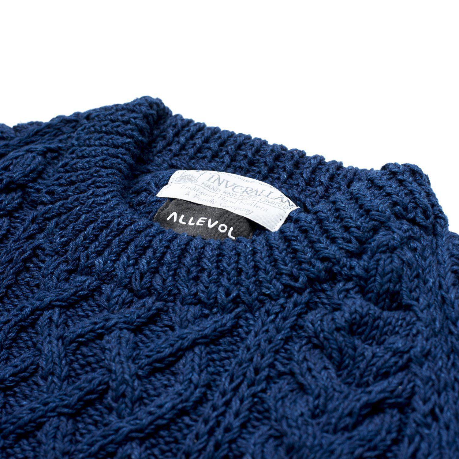 Allevol x Inverallan Cable Knit Crew 1A Indigo-Knitwear-Clutch Cafe