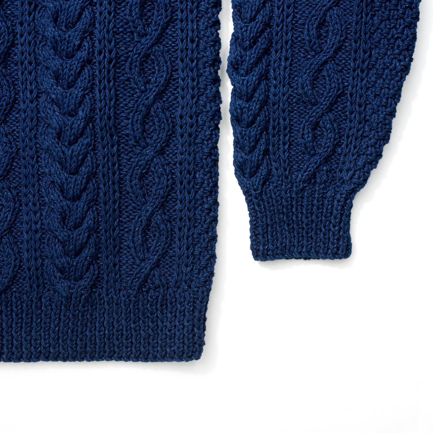 Allevol x Inverallan Cable Knit Crew 1A Indigo-Knitwear-Clutch Cafe