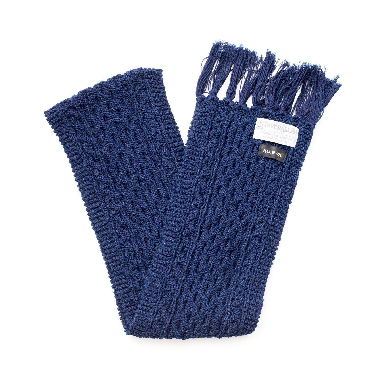 Allevol x Inverallan Knit Cotton Scarf Indigo-Accessory-Clutch Cafe