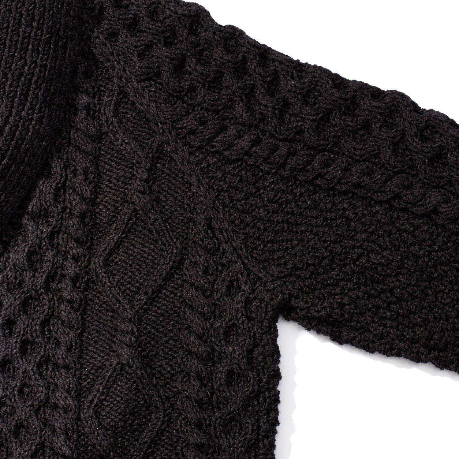 Allevol x Inverallan Shawl Collar Cardigan 6A Indigo Cotton Black-Knitwear-Clutch Cafe