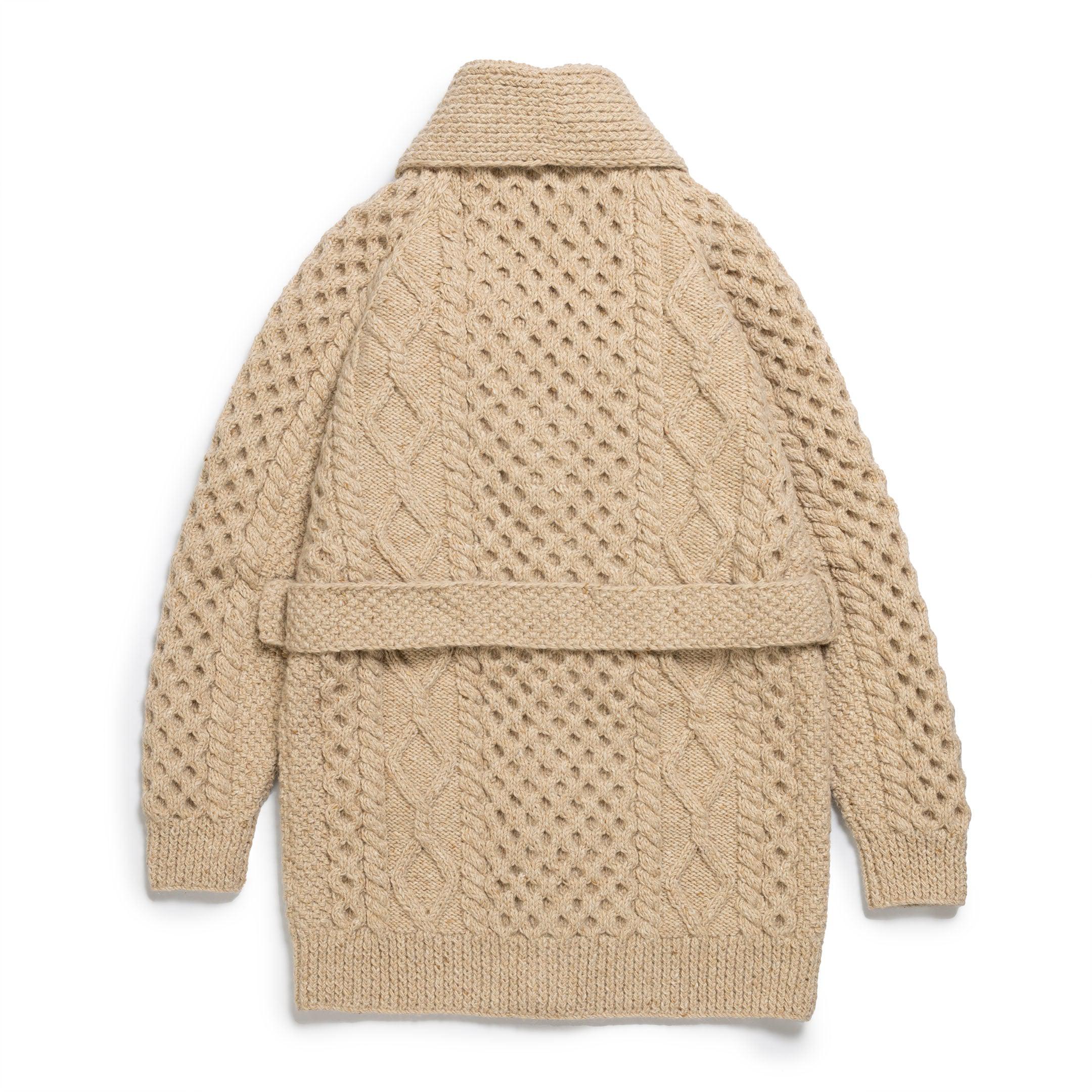 Allevol x Inverallan Shawl Collar Cardigan 6A Long Oatmeal-Knitwear-Clutch Cafe