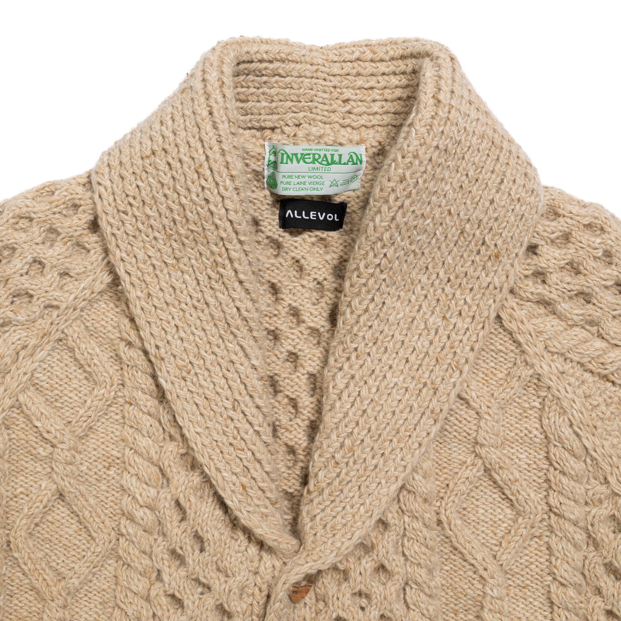Allevol x Inverallan Shawl Collar Cardigan 6A Long Oatmeal-Knitwear-Clutch Cafe