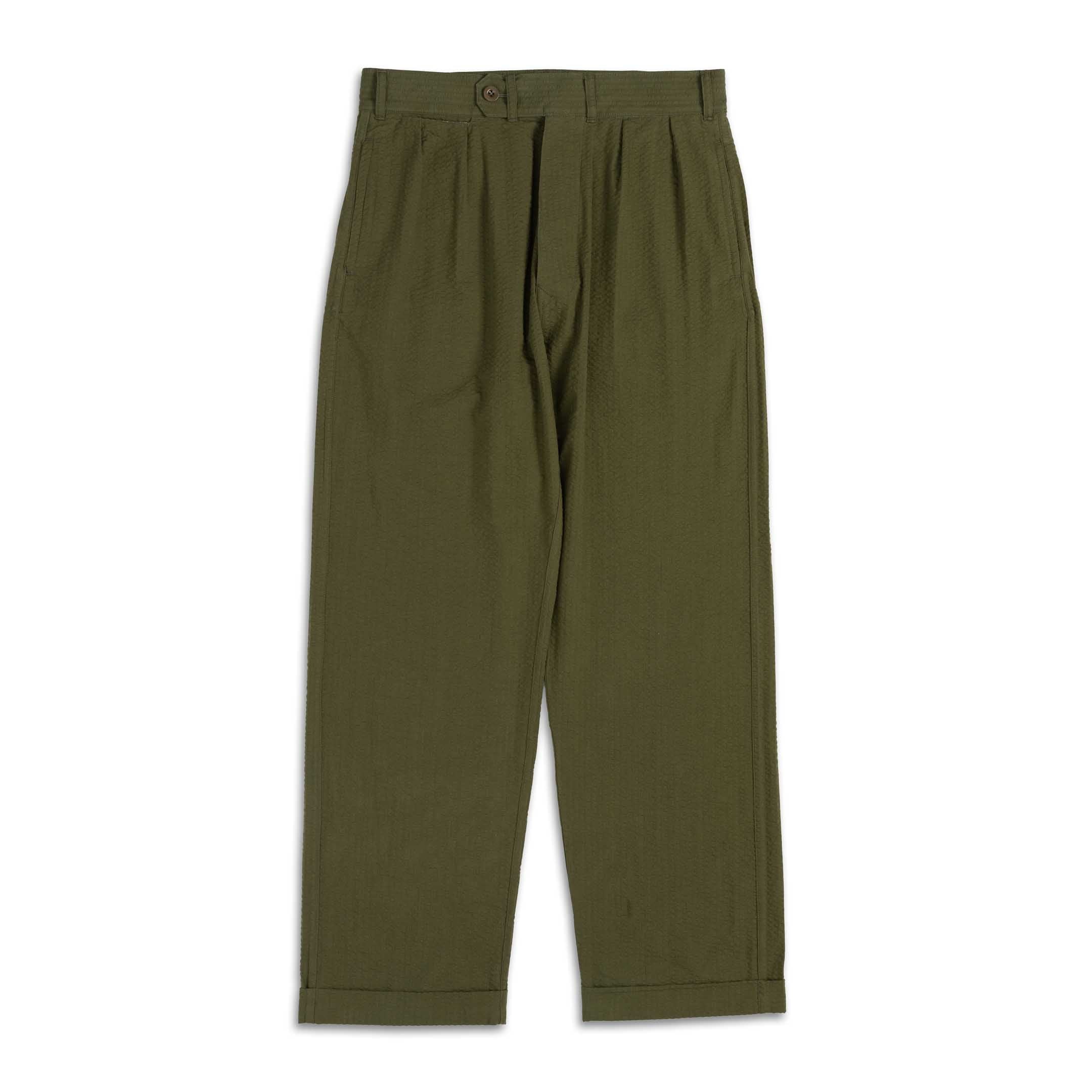 Allevol Brunel Seersucker Green-Trousers-Clutch Cafe