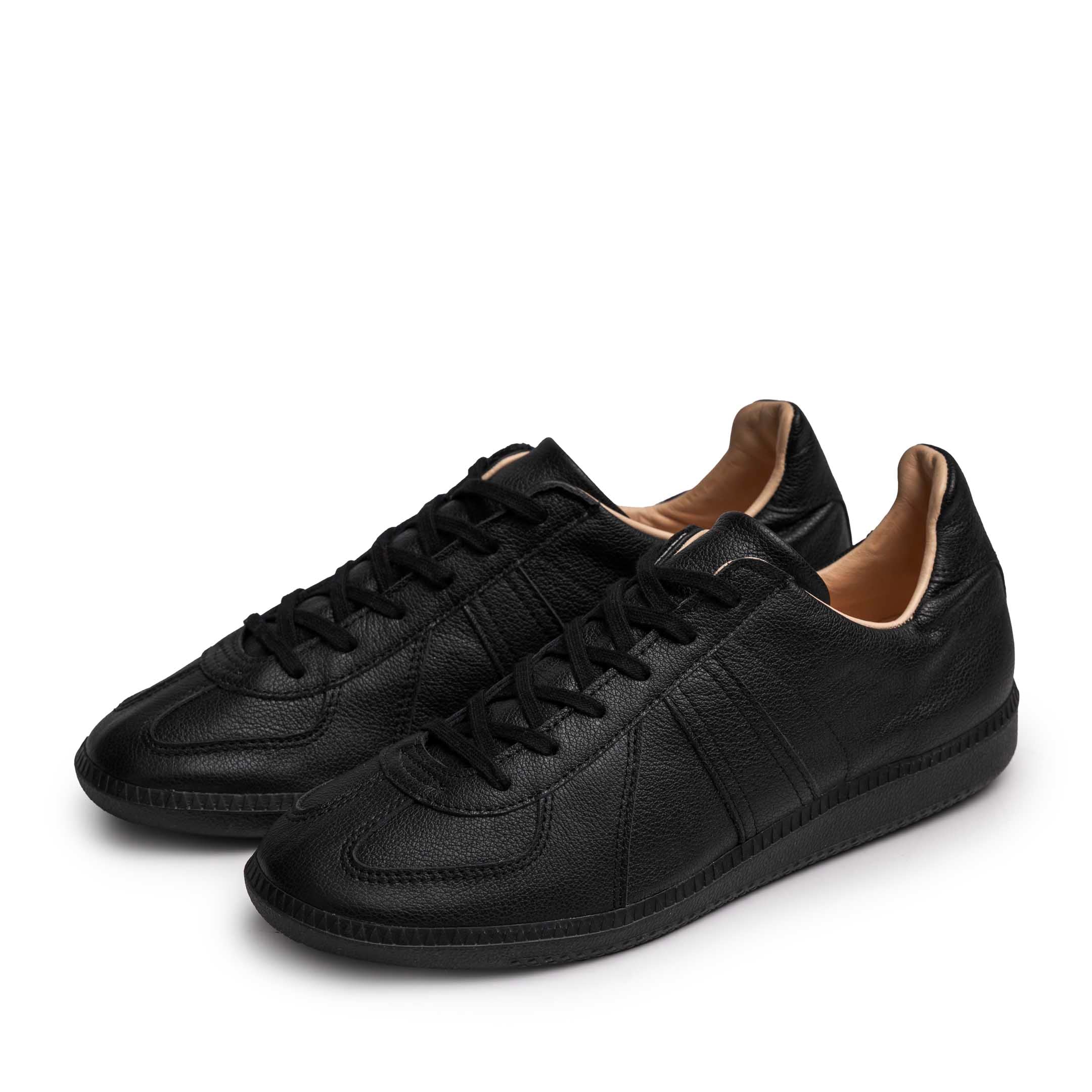 Allevol German Army Trainer (GAT) Sneaker All Black Leather-Sneaker-Clutch Cafe