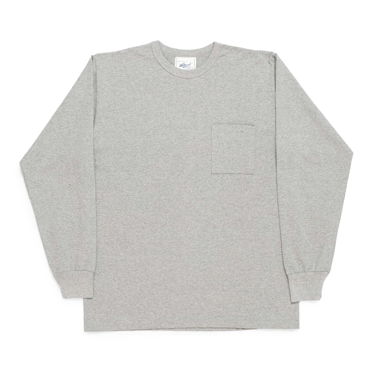 Allevol Heavy Duty Crew Neck Square Pocket L/S T-shirt Grey-T-Shirt-Clutch Cafe