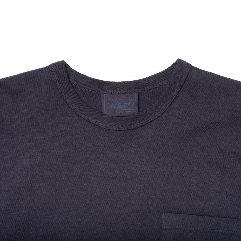 Allevol Heavy Duty Crew Neck Square Pocket L/S T-shirt Navy-T-Shirt-Clutch Cafe