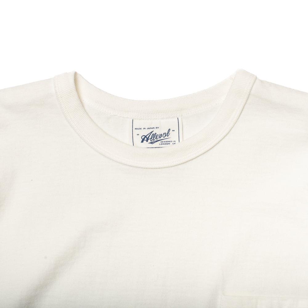 Allevol Heavy Duty Crew Neck Square Pocket L/S T-shirt White-T-Shirt-Clutch Cafe