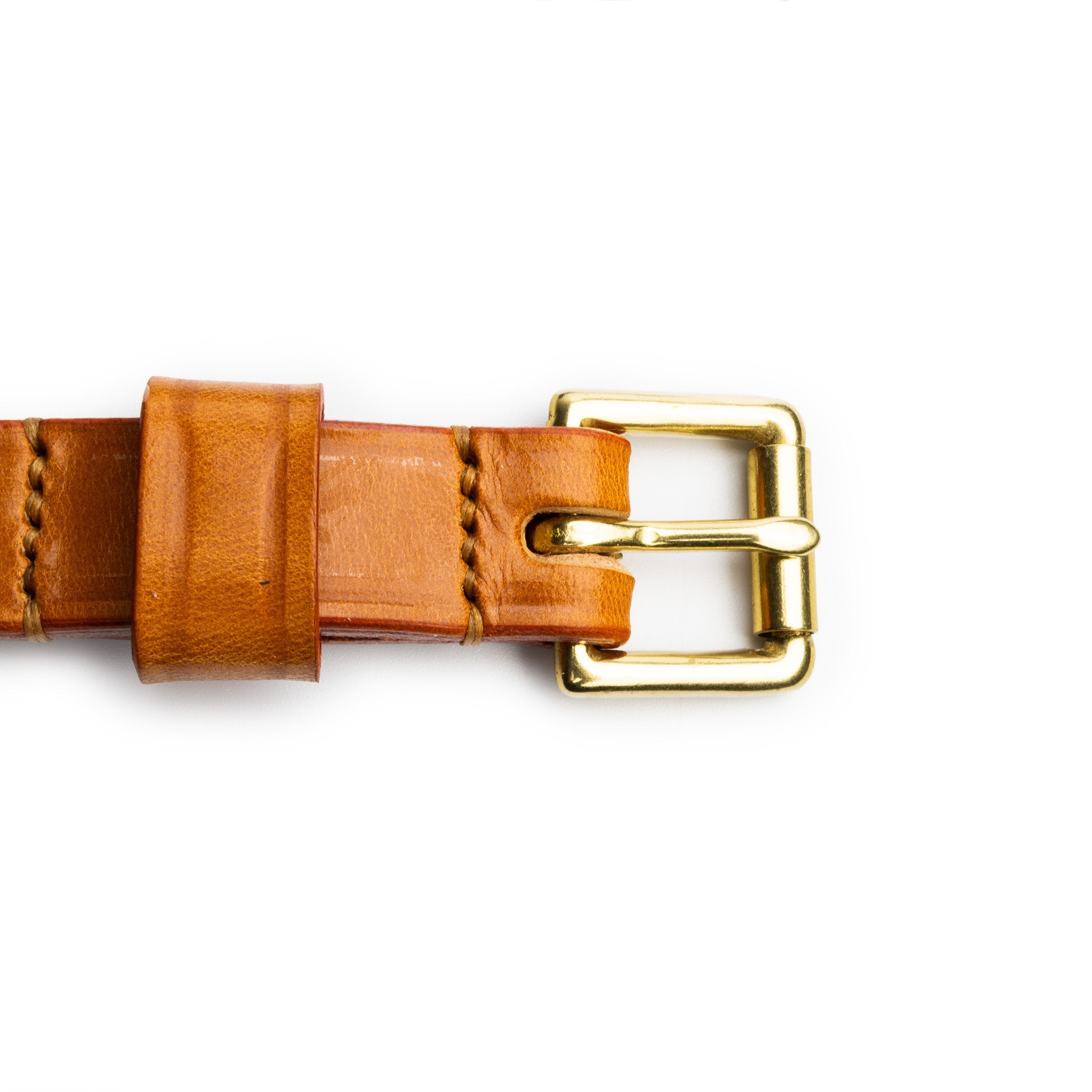 Allevol Narrow Belt Light Havana x Brass-Belt-Clutch Cafe