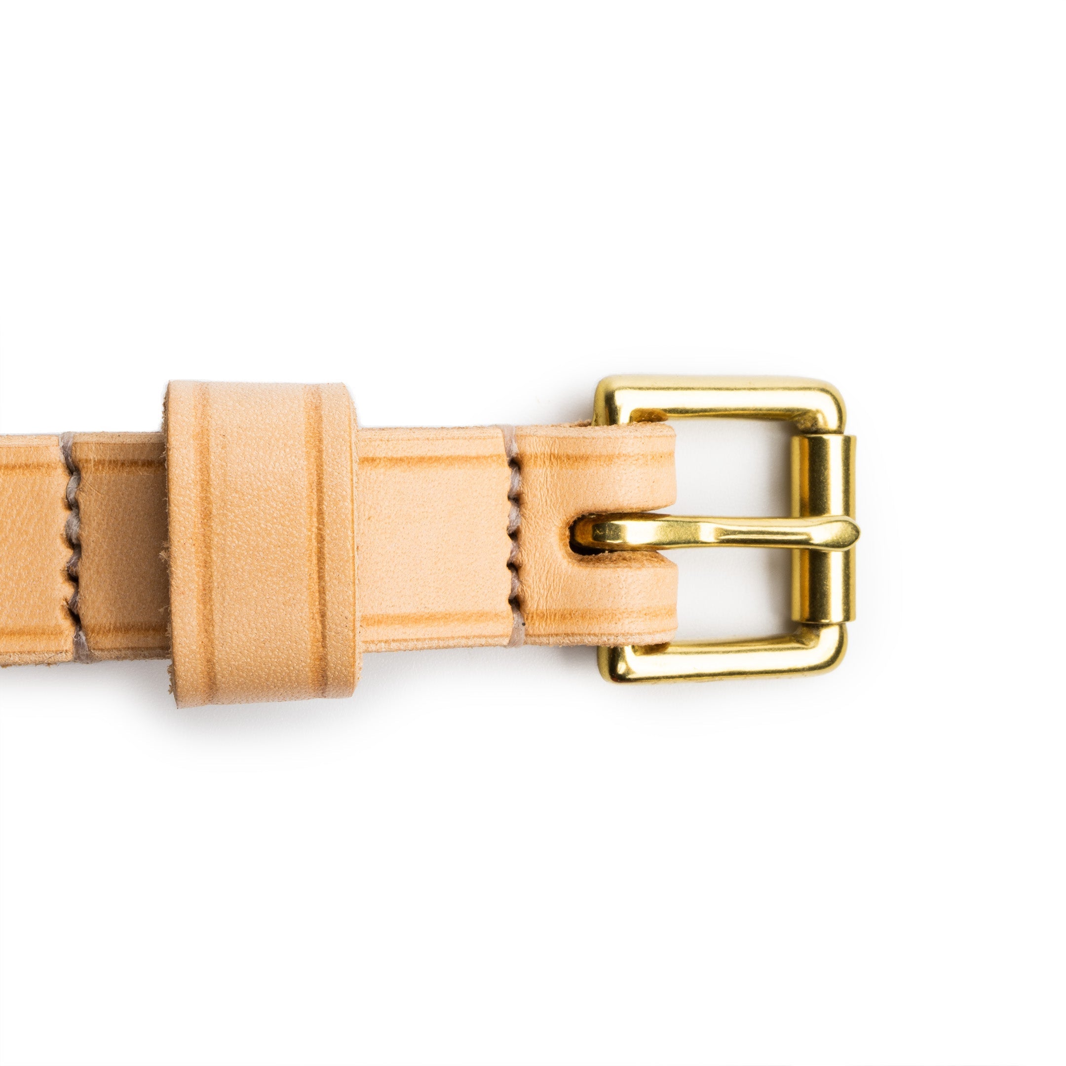 Allevol Narrow Belt Natural x Brass-Belt-Clutch Cafe