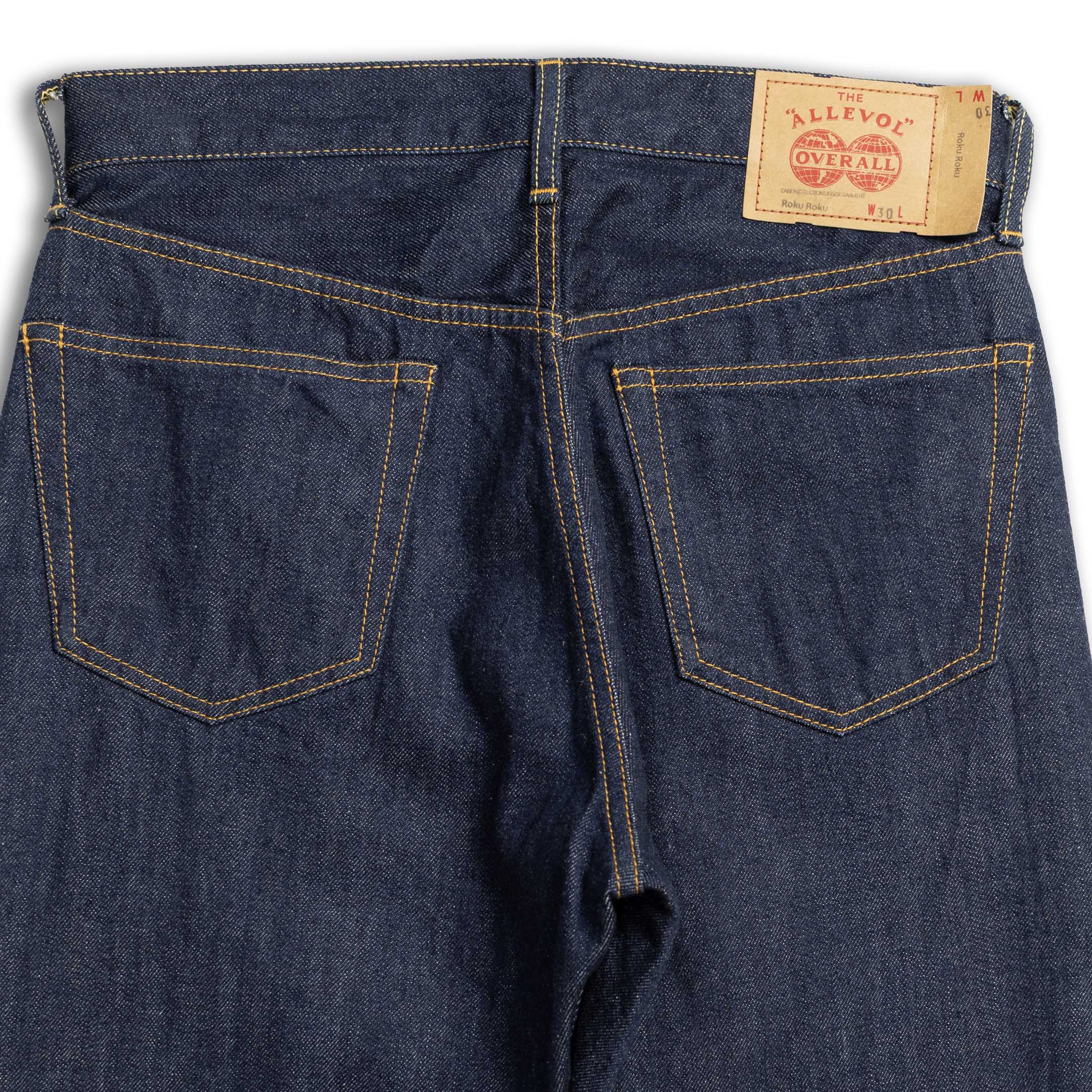 Allevol 'Roku Roku' 66 Denim Jean Natural Indigo-Jean-Clutch Cafe-selvage denim-selfedge denim