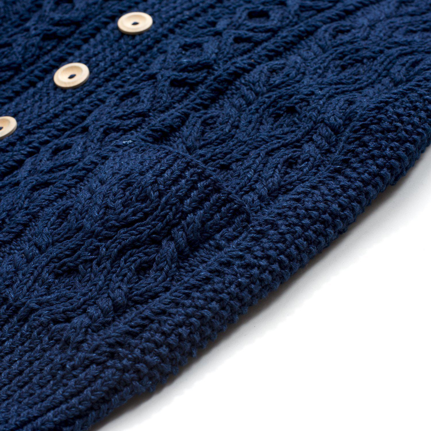 Allevol x Inverallan Cable Knit Cardigan 3A Indigo, Clutch Cafe London