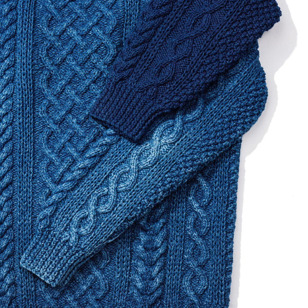 Allevol x Inverallan Cable Knit Crew 1A Indigo-Knitwear-Clutch Cafe
