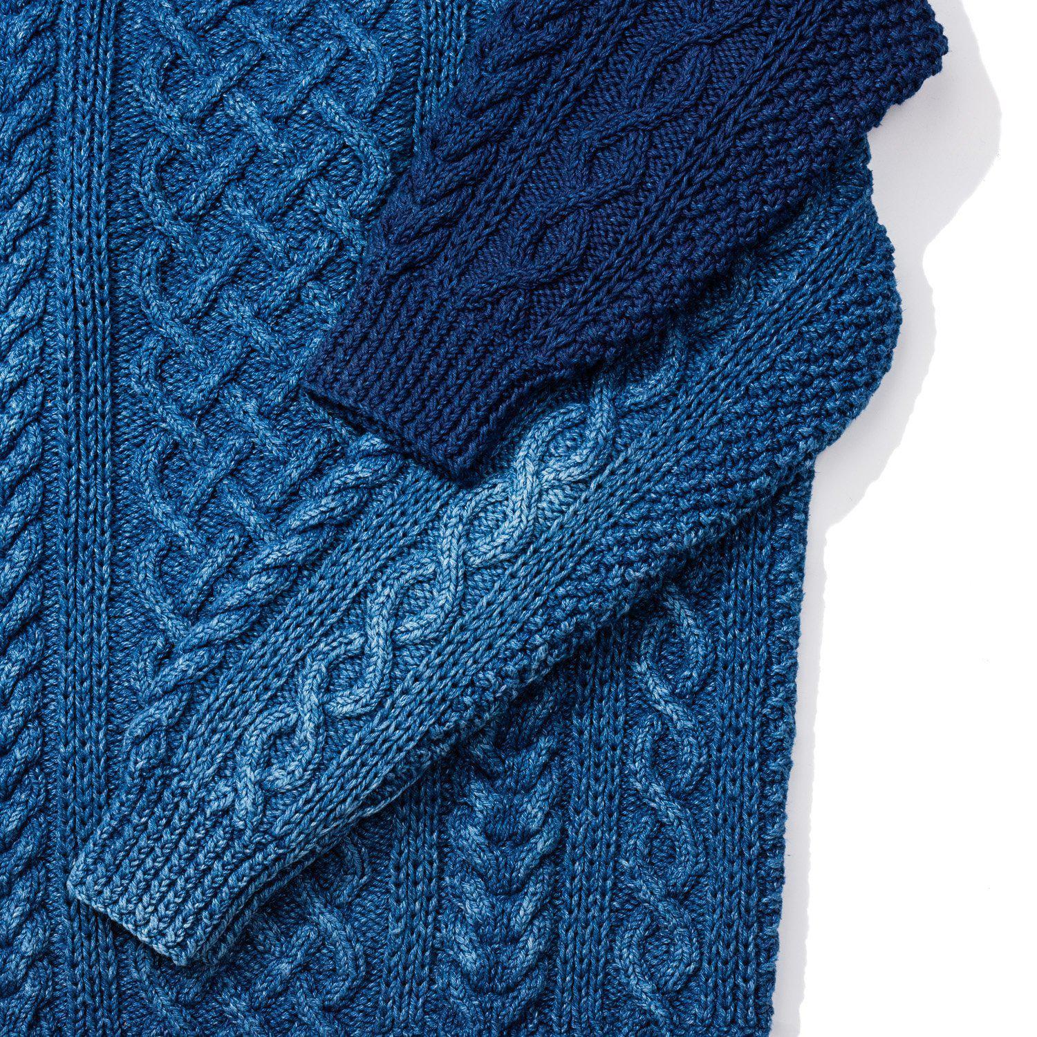 Allevol x Inverallan Cable Knit Crew 1A Indigo-Knitwear-Clutch Cafe