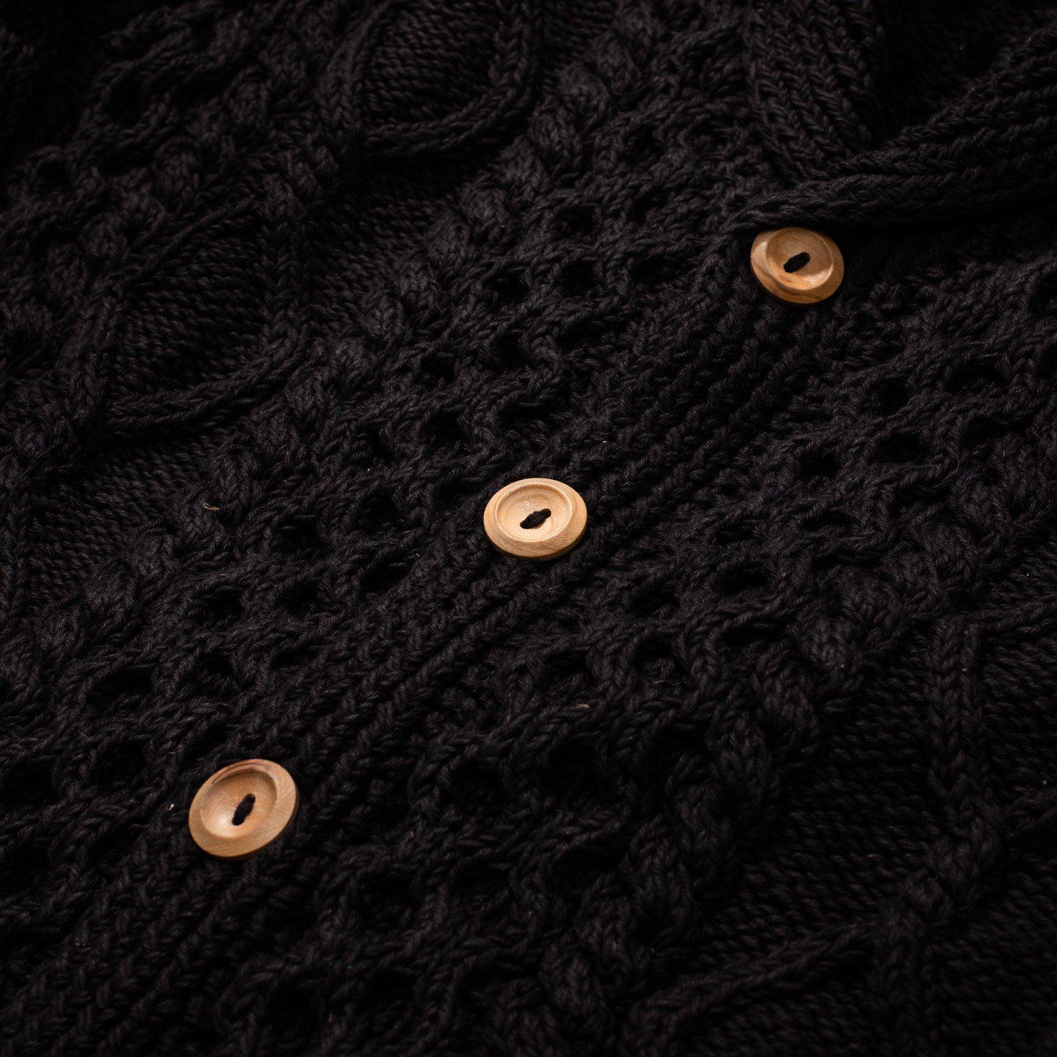 Allevol x Inverallan Shawl Collar Cardigan 6A Indigo Cotton Black-Knitwear-Clutch Cafe