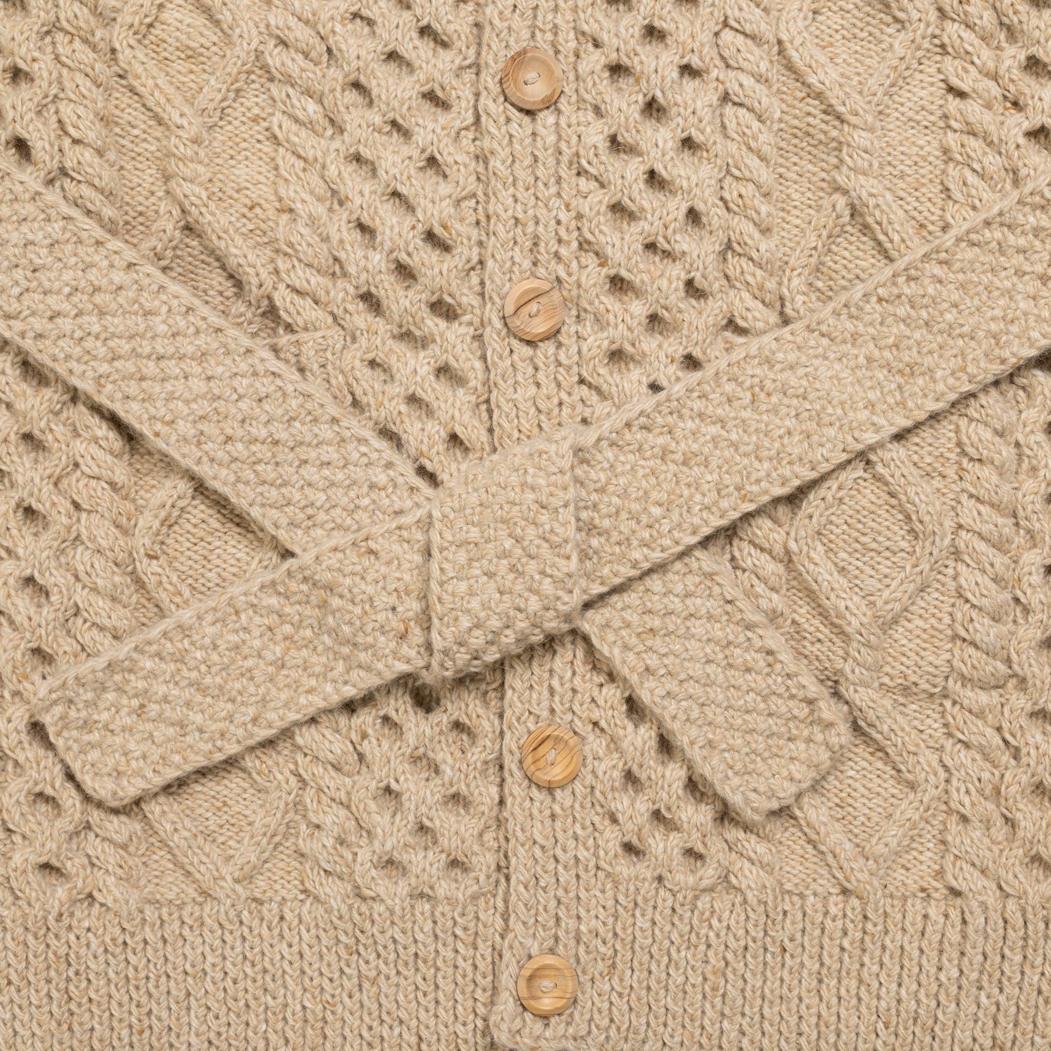 Allevol x Inverallan Shawl Collar Cardigan 6A Long Oatmeal-Knitwear-Clutch Cafe