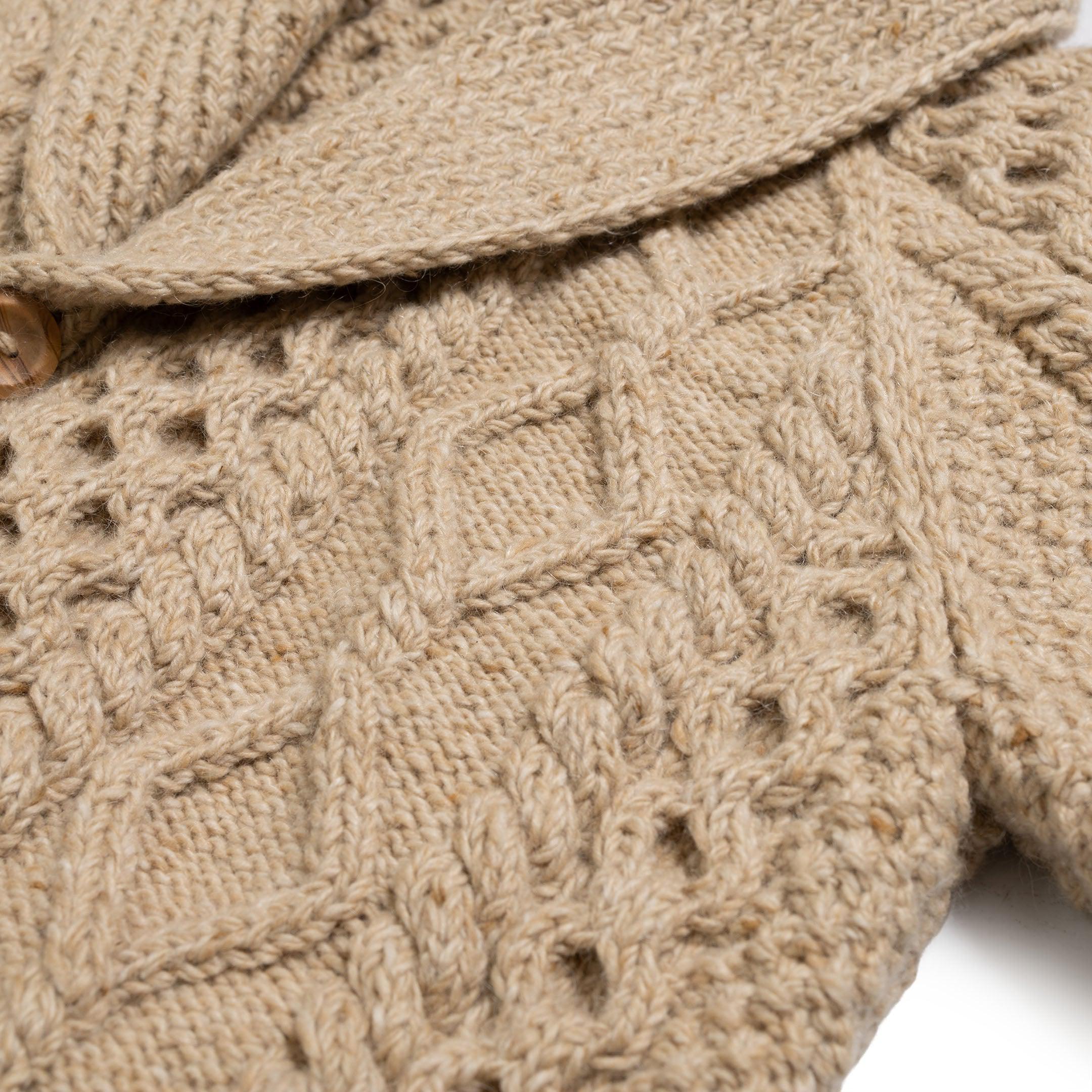 Allevol x Inverallan Shawl Collar Cardigan 6A Long Oatmeal-Knitwear-Clutch Cafe